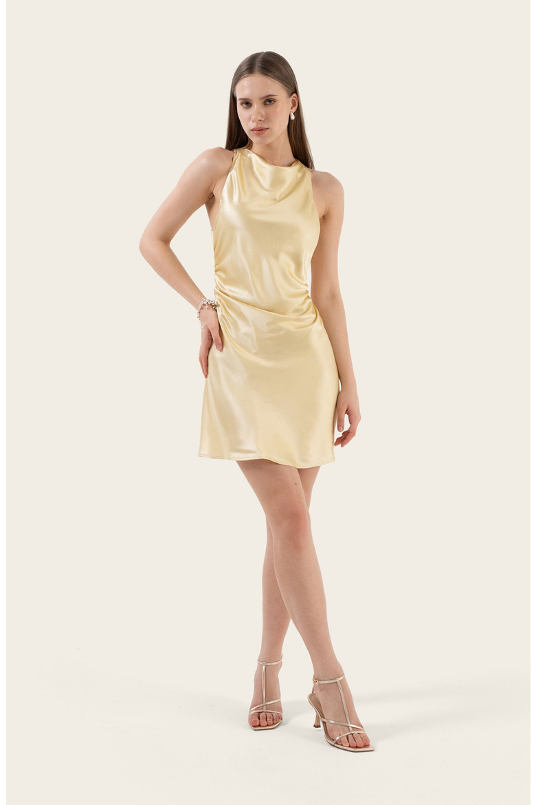 Harper Silk Mini Dress, Main, color, Butter Yellow