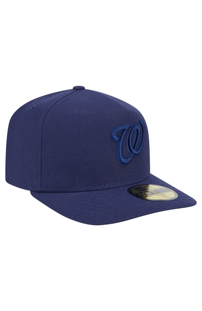 New Era Men's New Era Navy Washington Nationals Color Pack A-Frame 59FIFTY Fitted Hat, Alternate, color,