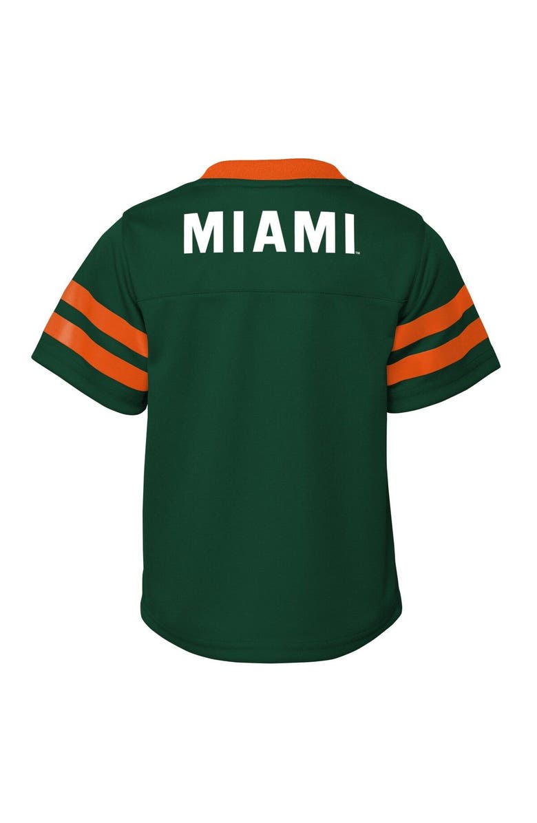 Outerstuff Toddler Green Miami Hurricanes Two-Piece Red Zone Jersey & Pants Set, Alternate, color, 