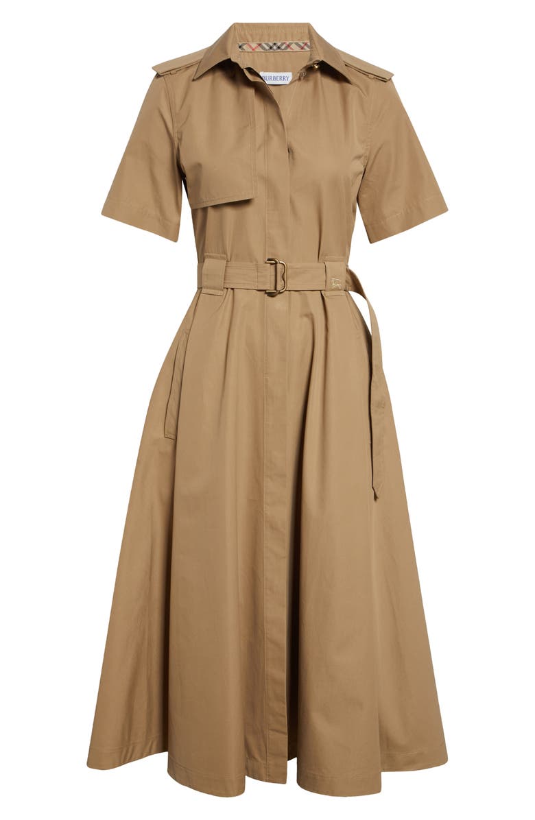 Burberry Tanya Belted Cotton Poplin Midi Shirtdress, Main, color, Puddle