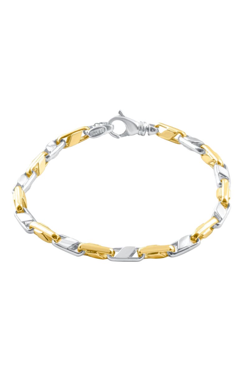 Bliss Diamond Mens Solid 14k Gold 22 grams Designed Link 5mm Heavy Masculine Bracelet 8", Main, color, 