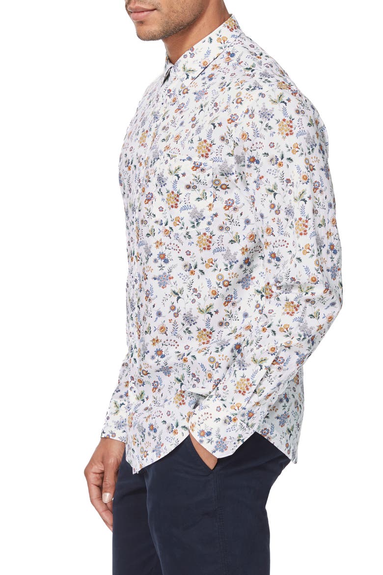 On Point Slim Fit Button-Up Shirt, Alternate, color, YELLOW FLORAL STREET