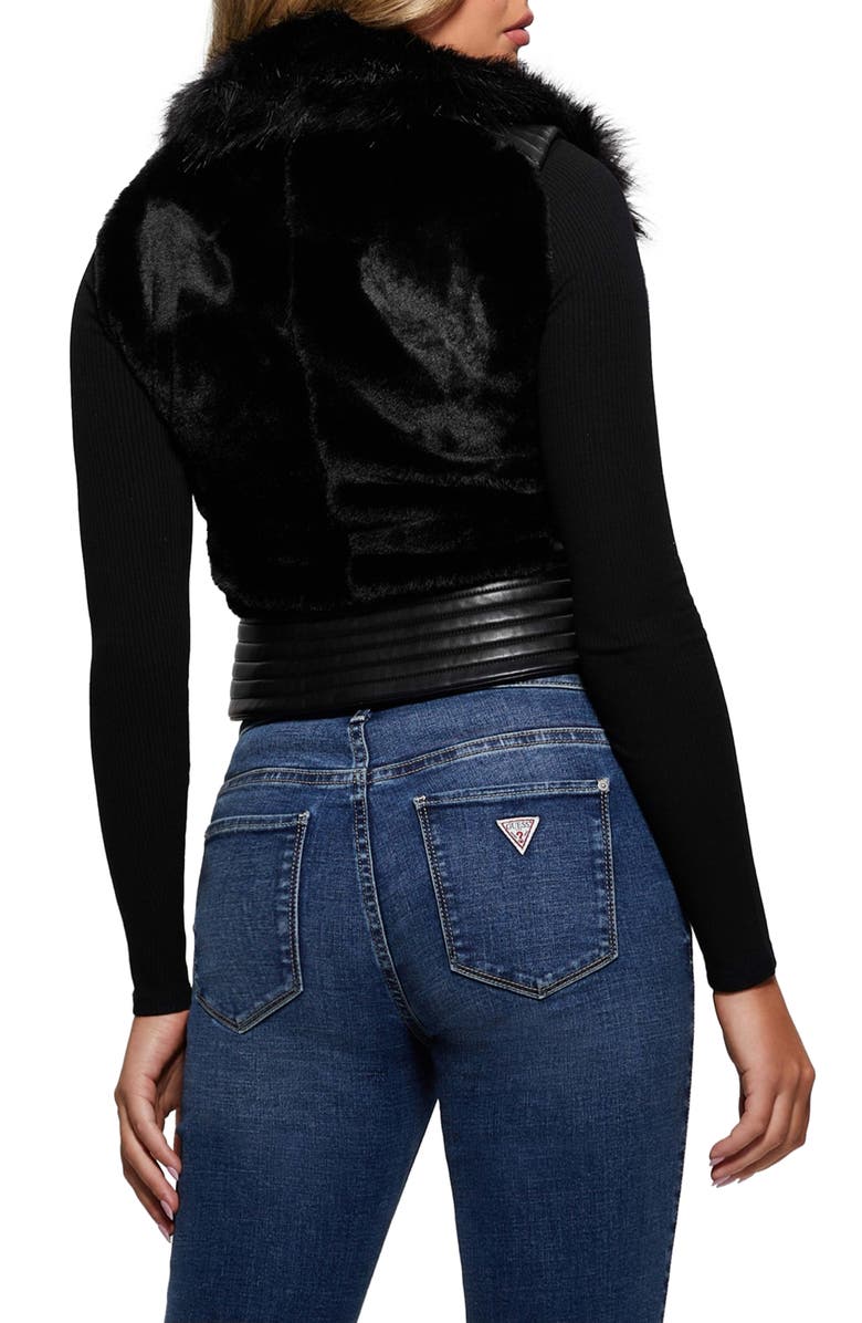 GUESS Jodie Faux Fur Vest, Alternate, color, 