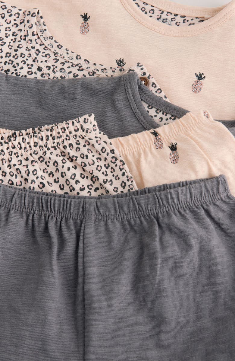 NEXT 6-Pack Assorted Frill T-Shirts & Shorts Set, Alternate, color, Grey Multi