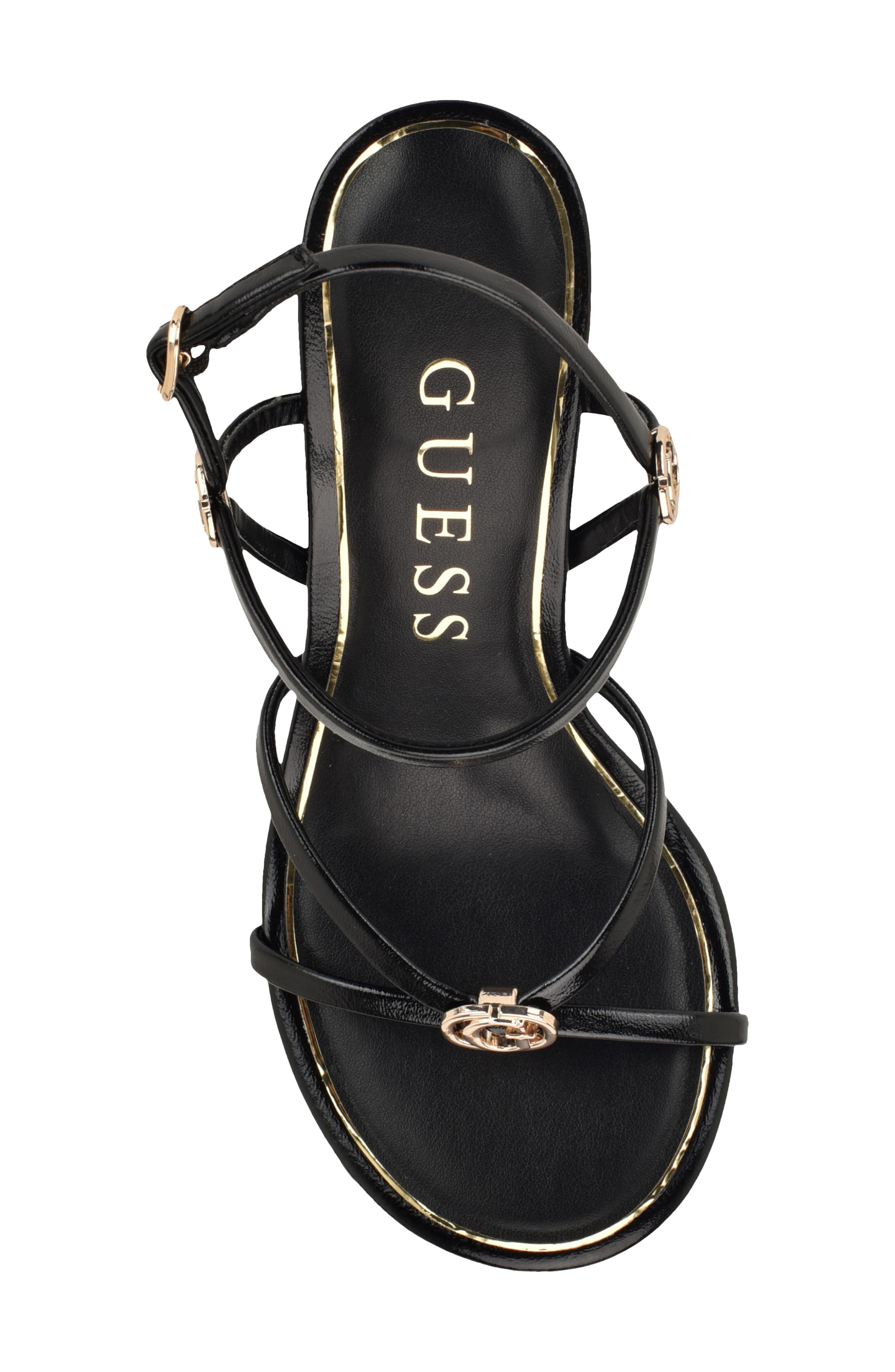 GUESS Devve Slingback Wedge Sandal, Alternate, color, Black