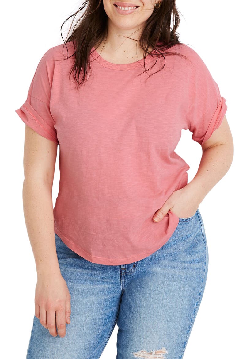 Whisper Cotton Crewneck T-Shirt, Alternate, color, CAFE PINK