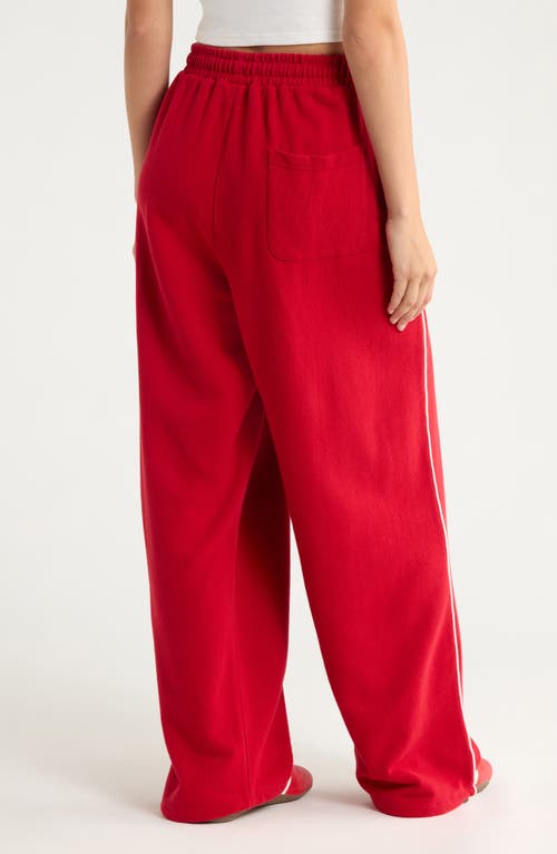 Iets Frans Harri Baggy Wide Leg Joggers In Red