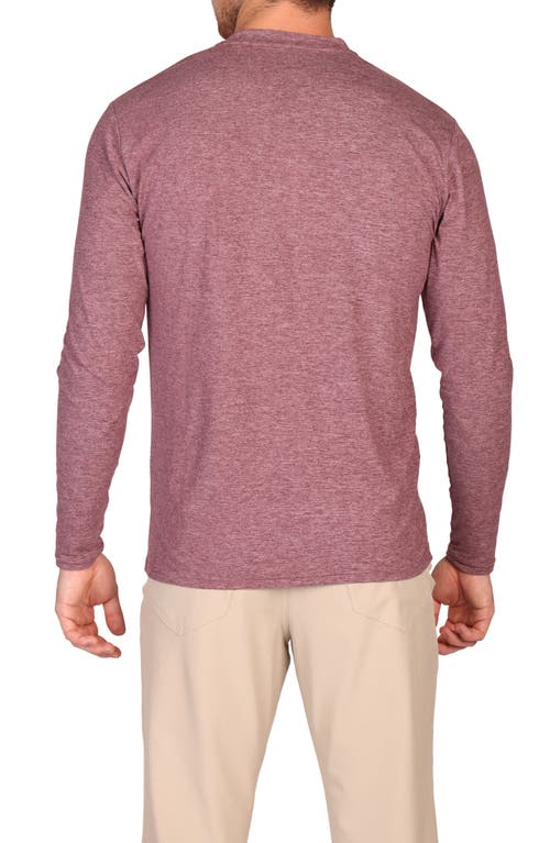 Tailorbyrd Brushed Mélange Long Sleeve Henley In Purple