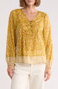 DR2 by Daniel Rainn Floral Print Peasant Top