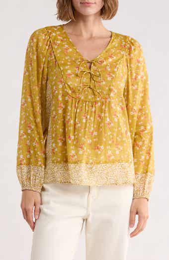 Floral Print Peasant Top