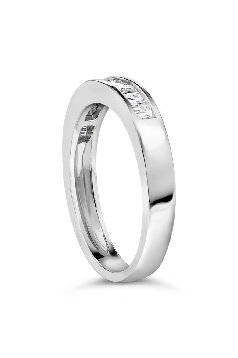 .925 Sterling Silver 1/3 Ctw Baguette Cut Diamond Channel Set Stackable Wedding Ring, Alternate, color, Silver