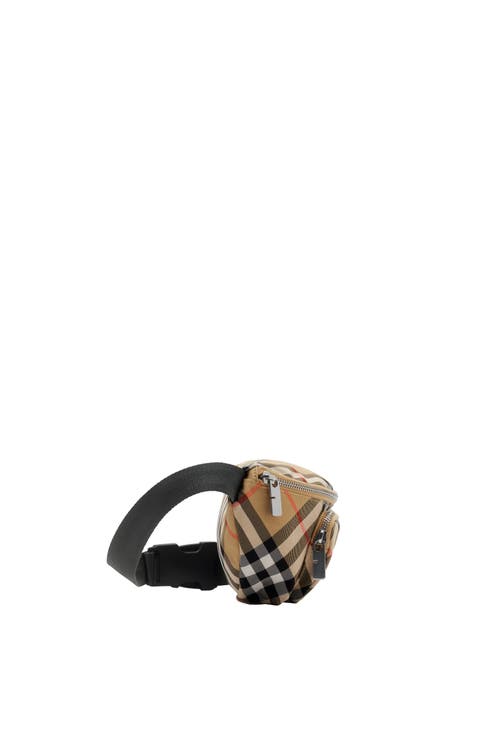 Burberry Small Checked Belt Bag In Sand