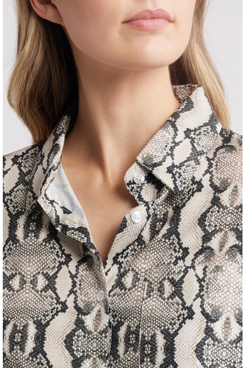 Annika Snakeskin Print Button-Up Shirt, Alternate, color, SNAKE