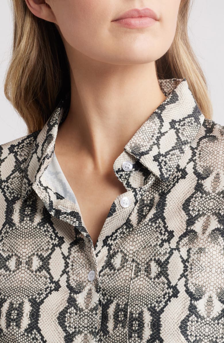 NIKKI LUND Annika Snakeskin Print Button-Up Shirt, Alternate, color, Snake