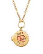 Fable England Snake & Blossom Locket Necklace