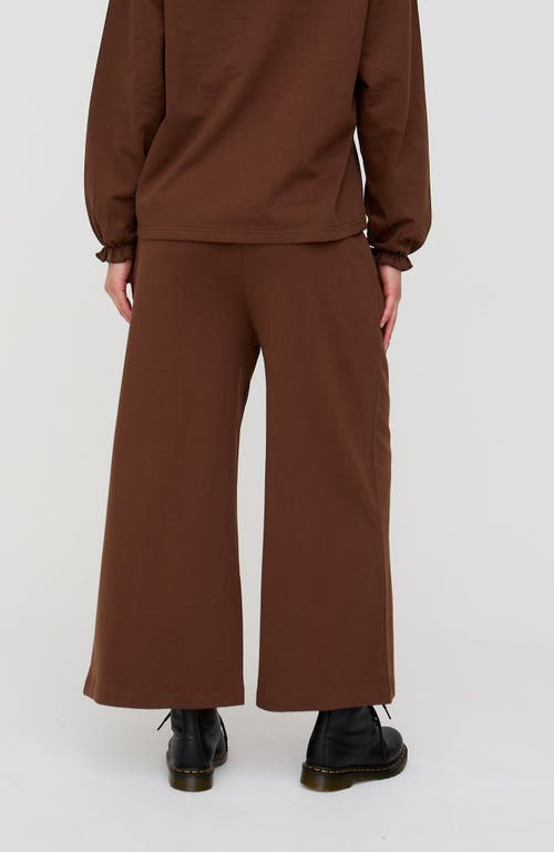 Turtledove London Organic Cotton Noor Wide Leg Trousers In Brown