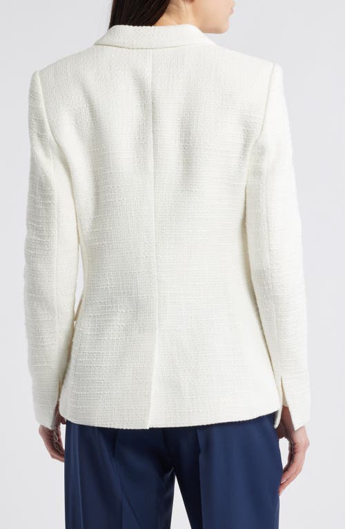 Hugo Boss Boss Jatawa Double Breasted Tweed Blazer In Soft Cream