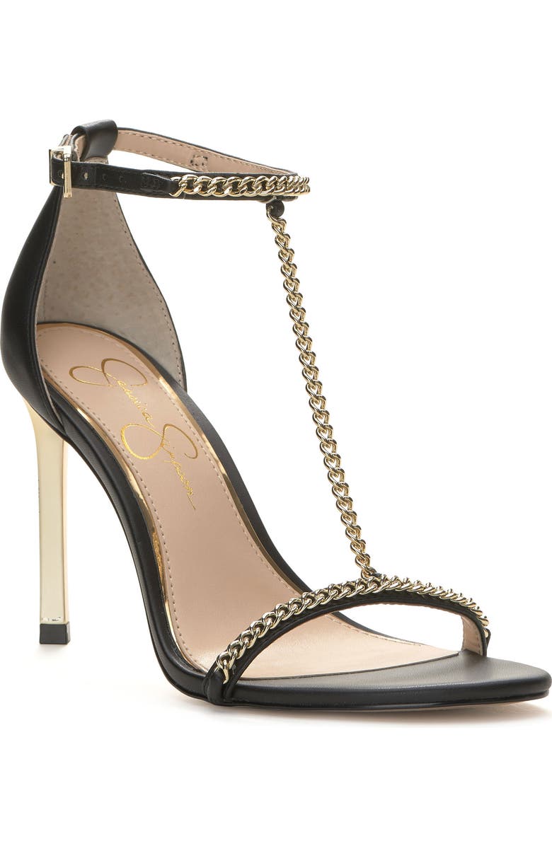 Jessica Simpson Qiven T-Strap Sandal, Main, color, Black Itlnpp
