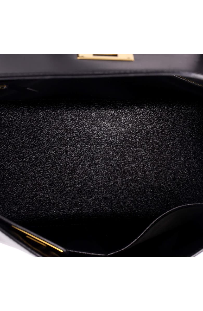 Pre-Owned Hermes Kelly Handbag Black Box Calf with Gold Hardware 32, Alternate, color, Noir