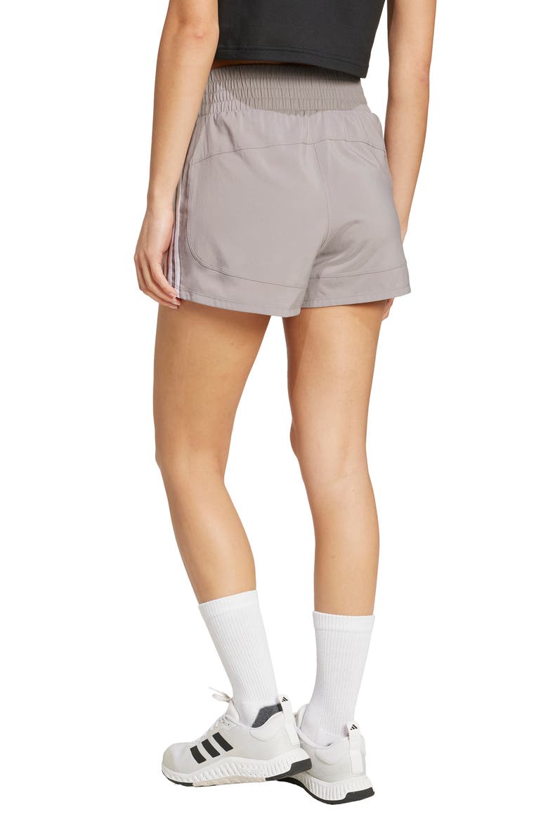 adidas Pacer High Waist Recycled Polyester Shorts, Alternate, color, 