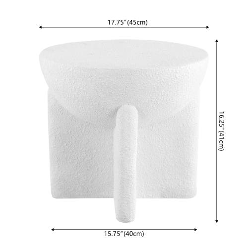 Jonathan Y Brady 16.25" Minimalist Modern Drum Indoor/outdoor Accent Table In White Frosted