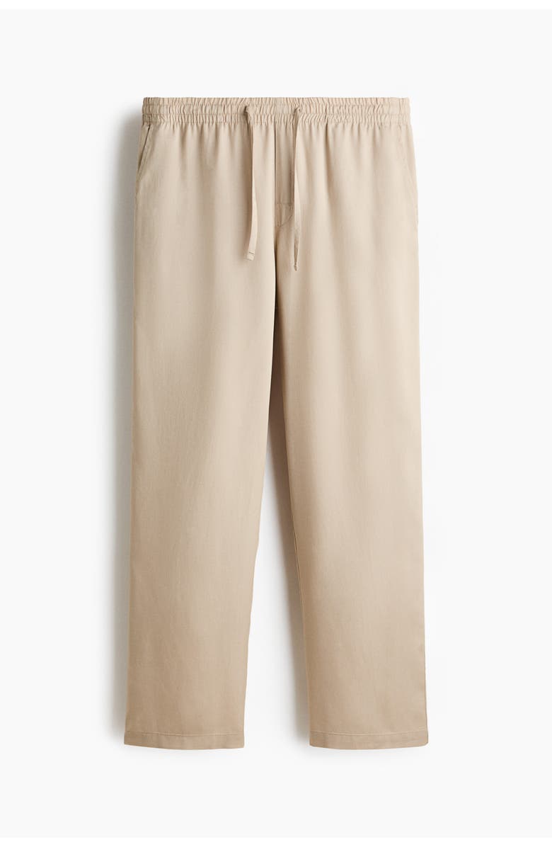 H&M Relaxed Fit Lyocell Trousers, Main, color, Beige