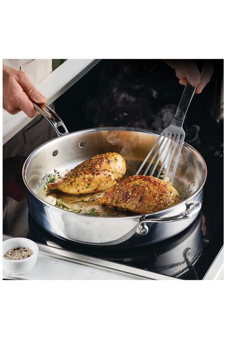ProBond® Luxe Professional Clad Stainless Steel 3.5-Quart Sauté Pan with Lid, Alternate, color, NO COLOR