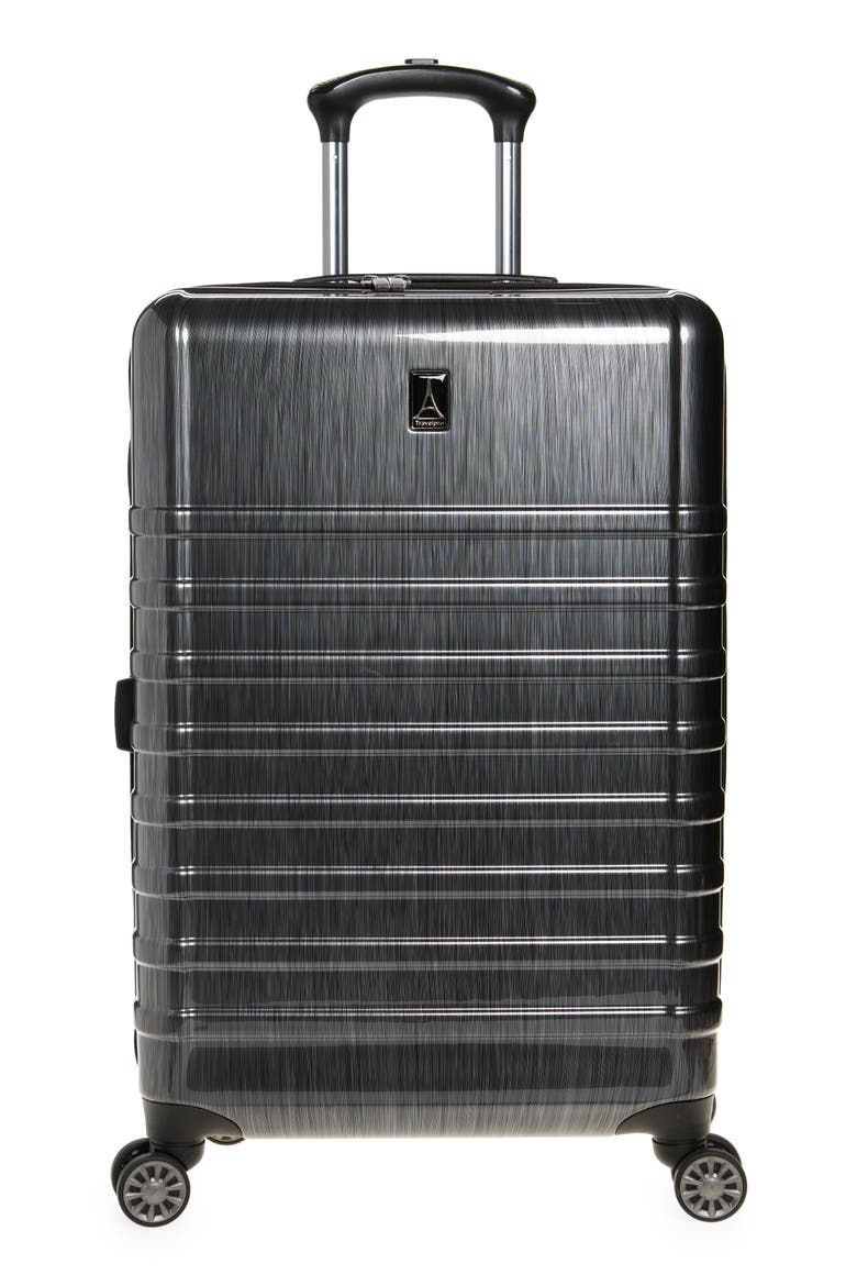 Rollmaster™ Lite 2 24-Inch Expandable Medium Checked Hardside Spinner Luggage, Main, color, BLACK