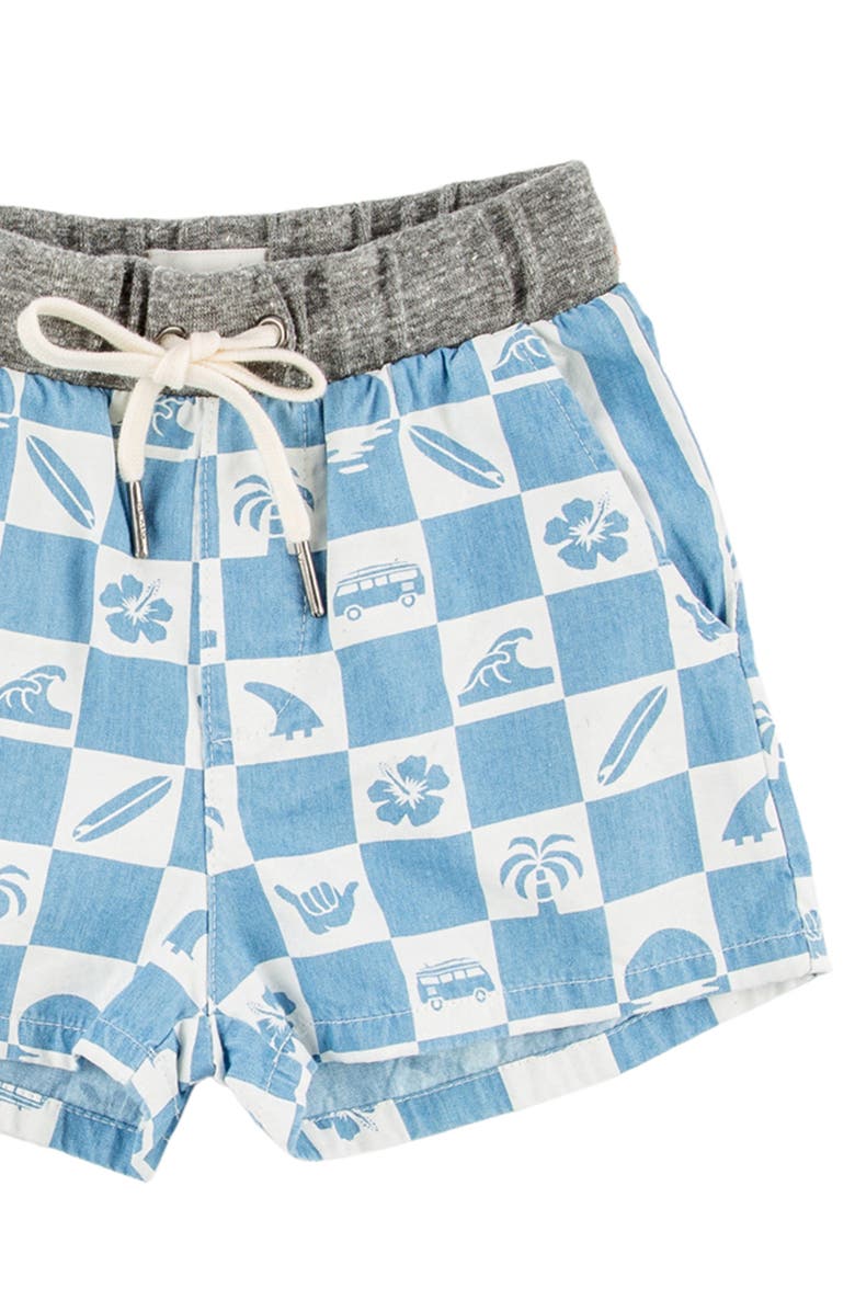 Miki Miette Kids' Wes Surf Print Cotton Shorts, Alternate, color, Point Break
