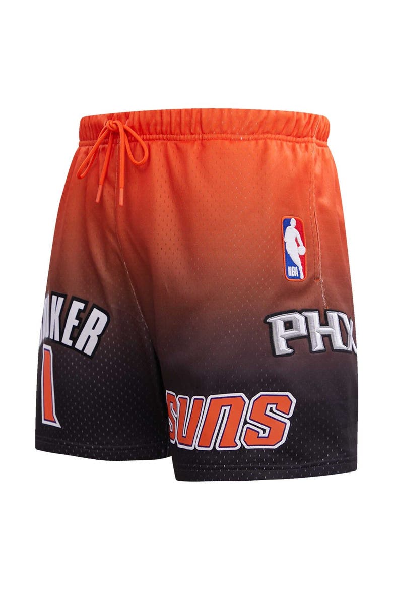 Men's Post Devin Booker Black/Orange Phoenix Suns Ombre Name & Number Shorts, Alternate, color, Black