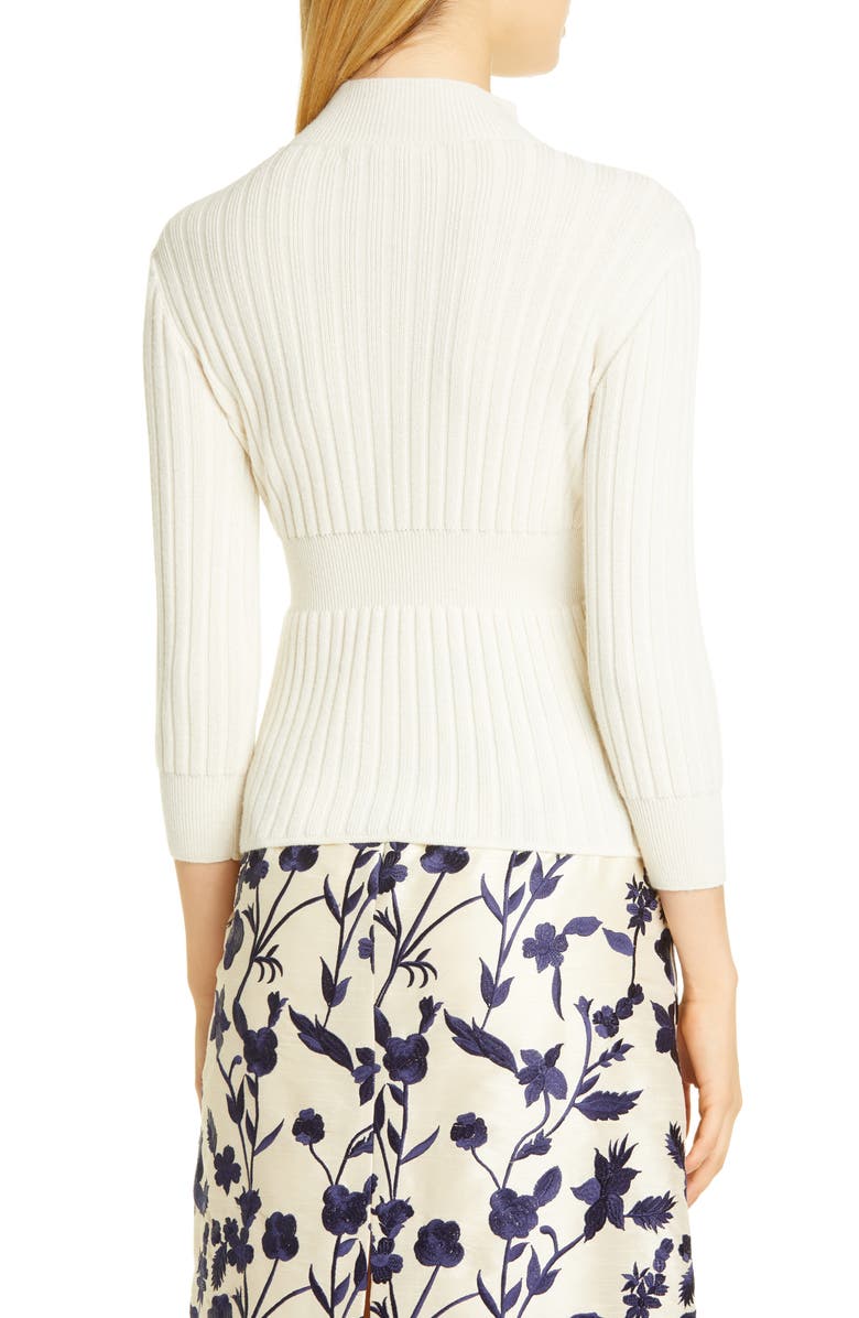 Brock Collection Rib Knit Cashmere & Silk Sweater, Alternate, color, 