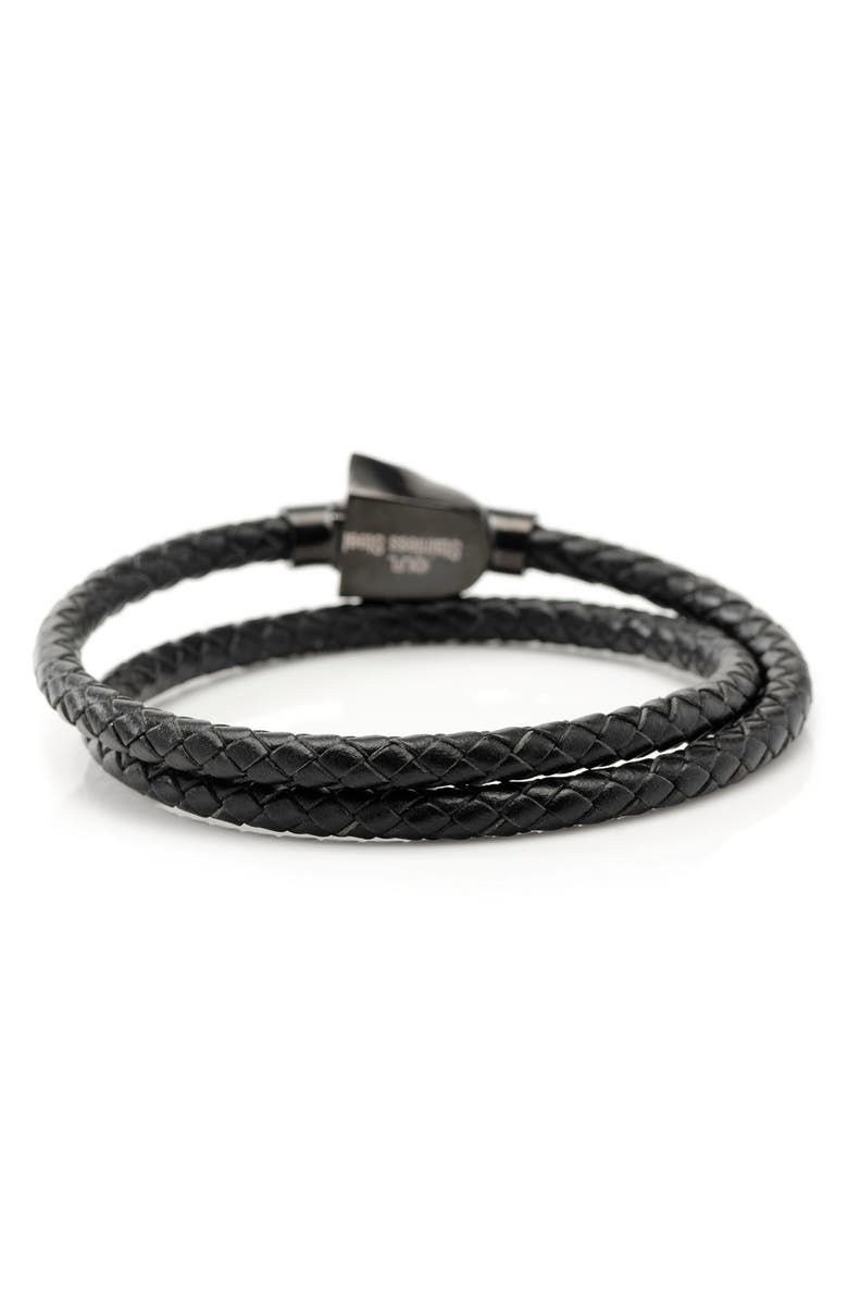 Cufflinks, Inc. Star Wars<sup>™</sup> - Darth Vader Braided Leather Wrap Bracelet, Alternate, color, Black