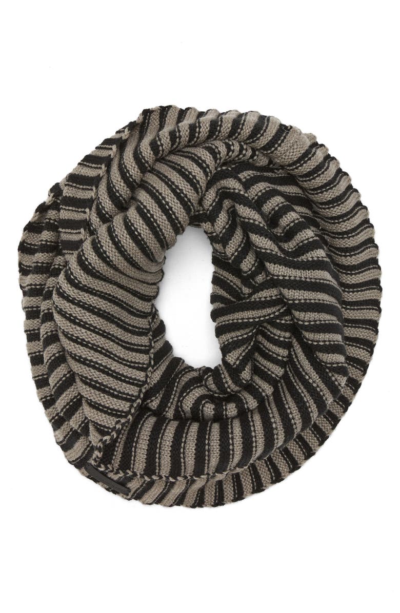 Rebecca Minkoff Plaited Rib Stripe Infinity Scarf, Main, color, 