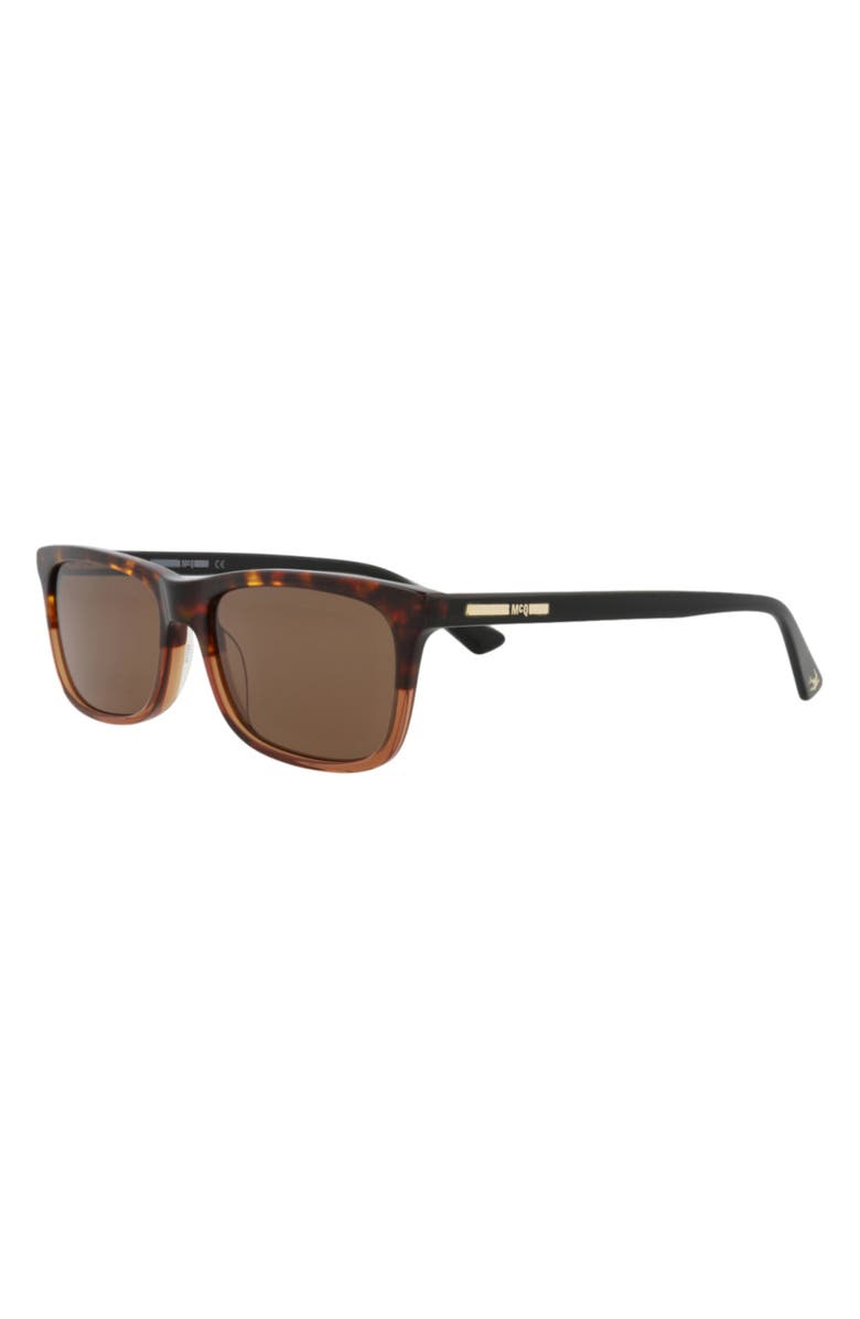 MCQ 52mm Core Rectangular Sunglasses, Alternate, color, Havana Black Brown