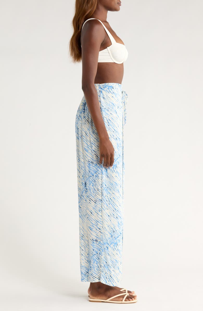 Elan Print Cover-Up Wrap Pants, Alternate, color, Blue Sahara