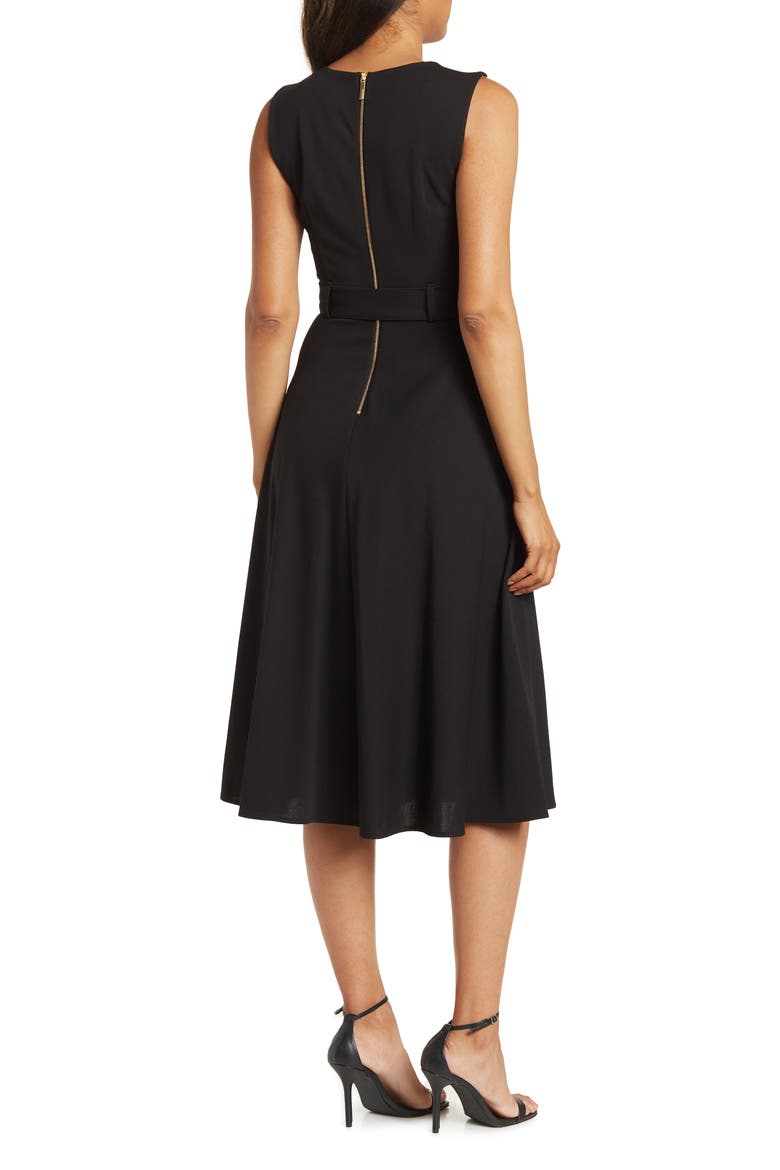 Color Block Belted Midi Dress, Alternate, color, BLACK