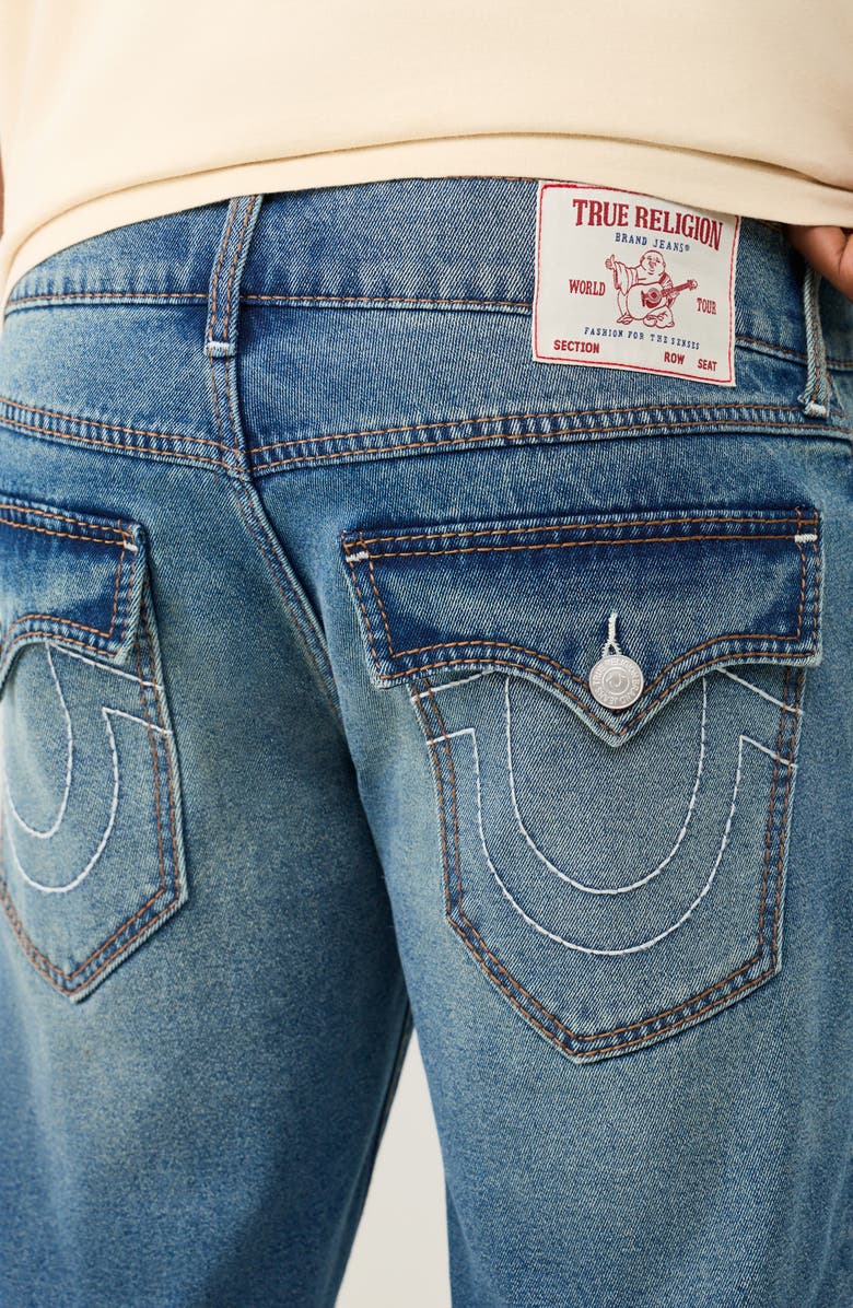 True Religion Ricky Big T Flap Pocket Denim Shorts, Alternate, color, Medium Ocean Storm