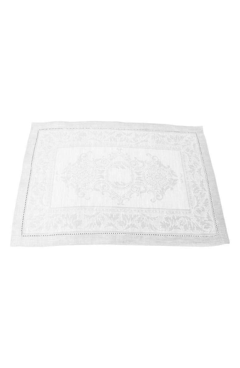 FRENCH HOME Linen Arboretum Placemats - Set of 6, Main, color, White