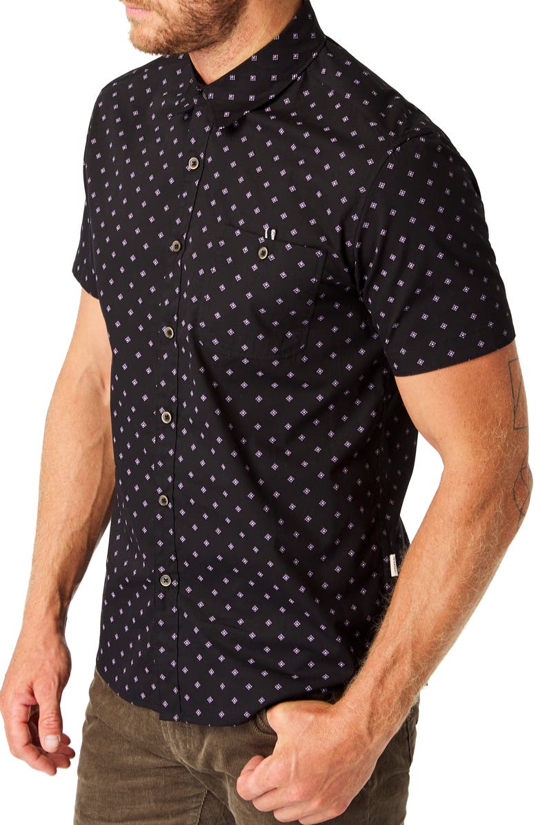 7 Diamonds Flux Slim Fit Short Sleeve Button-Up Shirt, Alternate, color, 