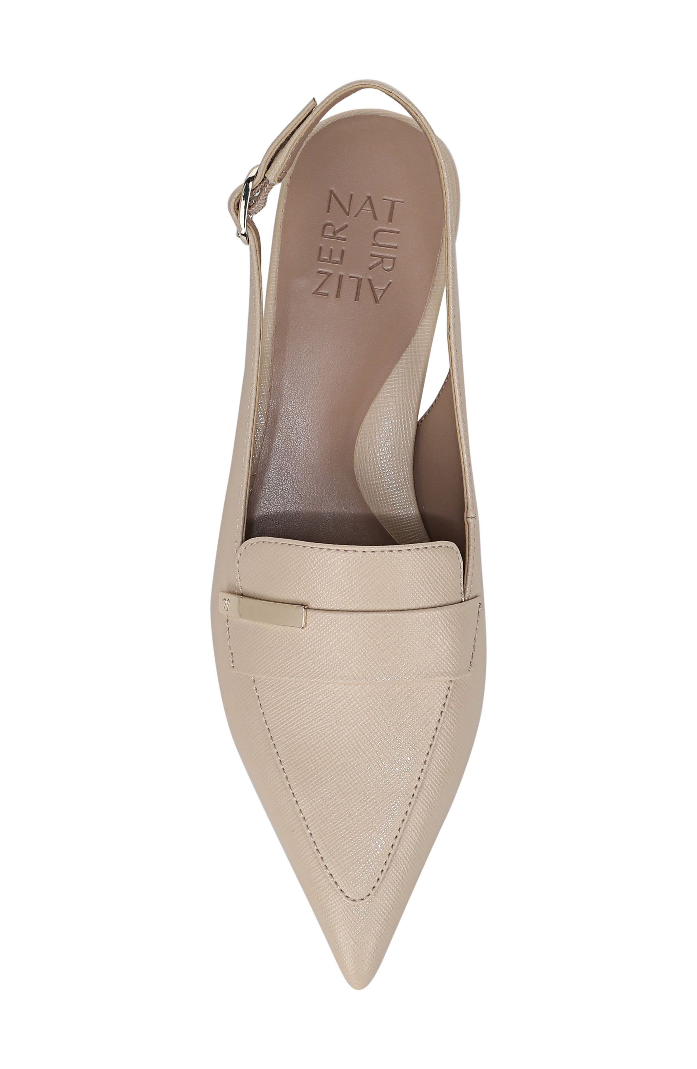 Sloane Pointed Toe Slingback Pump, Alternate, color, AUTUMN BEIGE FAUX LEATHER