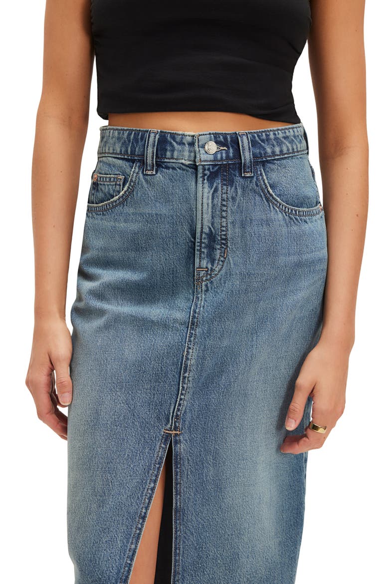 Nothing Better Denim Maxi Skirt, Alternate, color, LITTLE THINGS