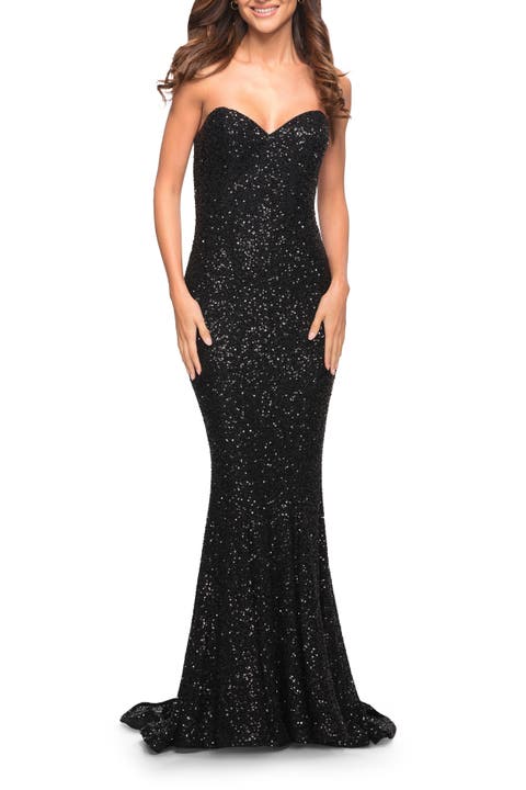 Strapless Sweetheart Luxe Sequin Gown