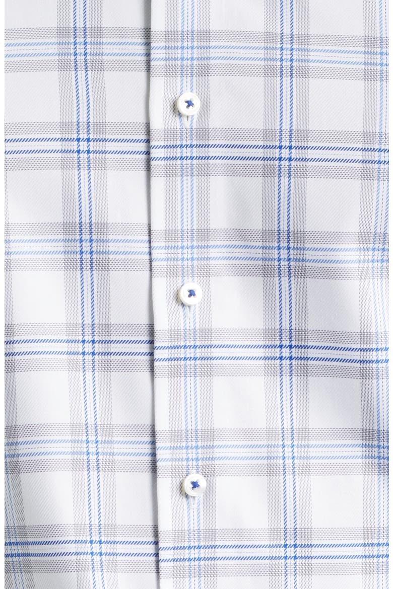 Modern Fit Plaid Non-Iron Cotton Dress Shirt, Alternate, color, BLUE