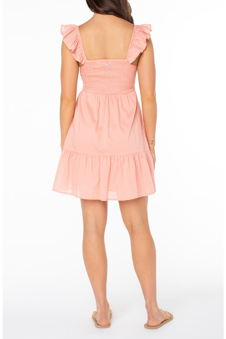 Tropical Tulip Cotton Minidress, Alternate, color, CORAL ALMOND