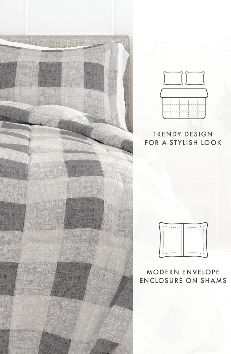 HOMESPUN Gray Plaid Premium Microfiber Comforter Set, Alternate, color, Gray