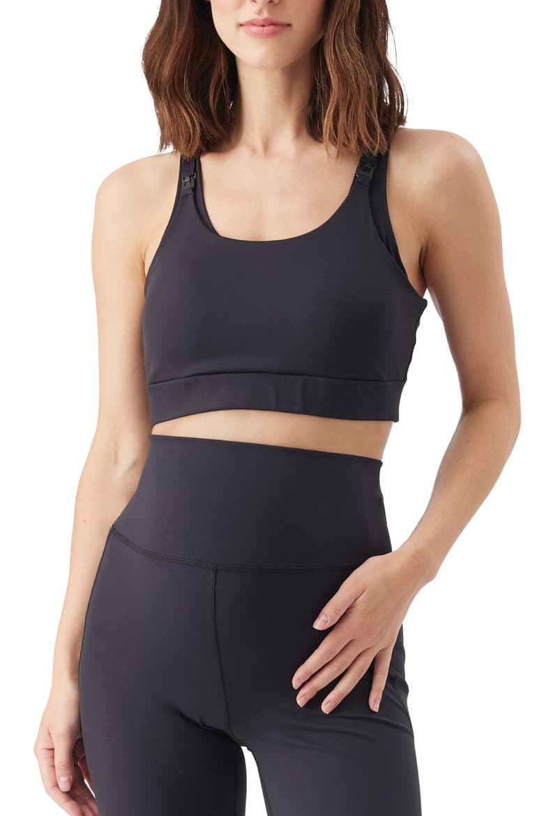 Tempo Nursing Crop Top, Main, color, Black
