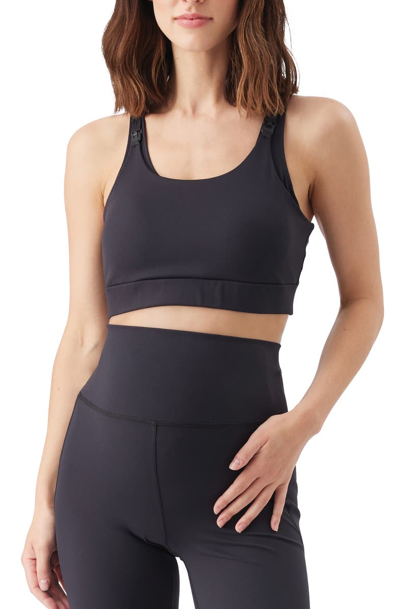 Ripe Maternity Tempo Nursing Crop Top, Main, color, Black
