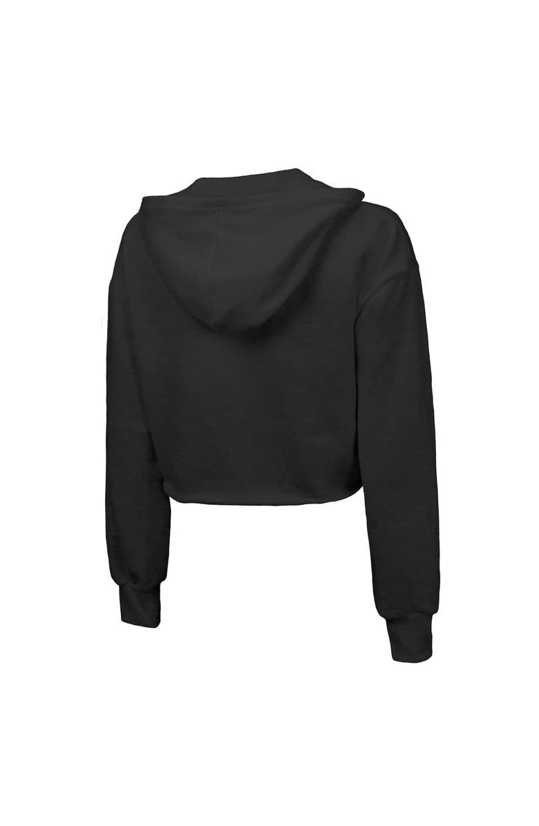 Majestic Threads Women's Majestic Threads  Black Minnesota Timberwolves Tri-Blend Cropped Pullover Hoodie, Alternate, color, Black