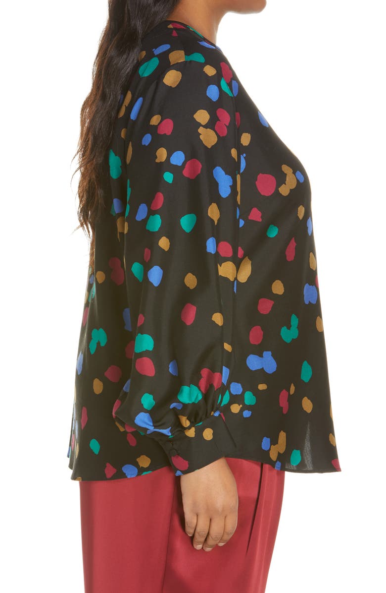 Lafayette 148 New York Sicilia Scatter Dot Print Silk Blouse, Alternate, color, 
