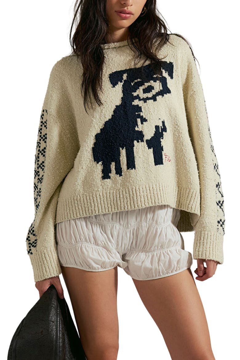 Story Book Cotton Blend Sweater, Main, color, TEA COMBO